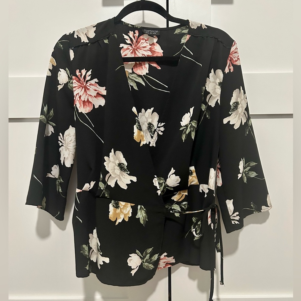 Topshop Tie-around blouse/business top